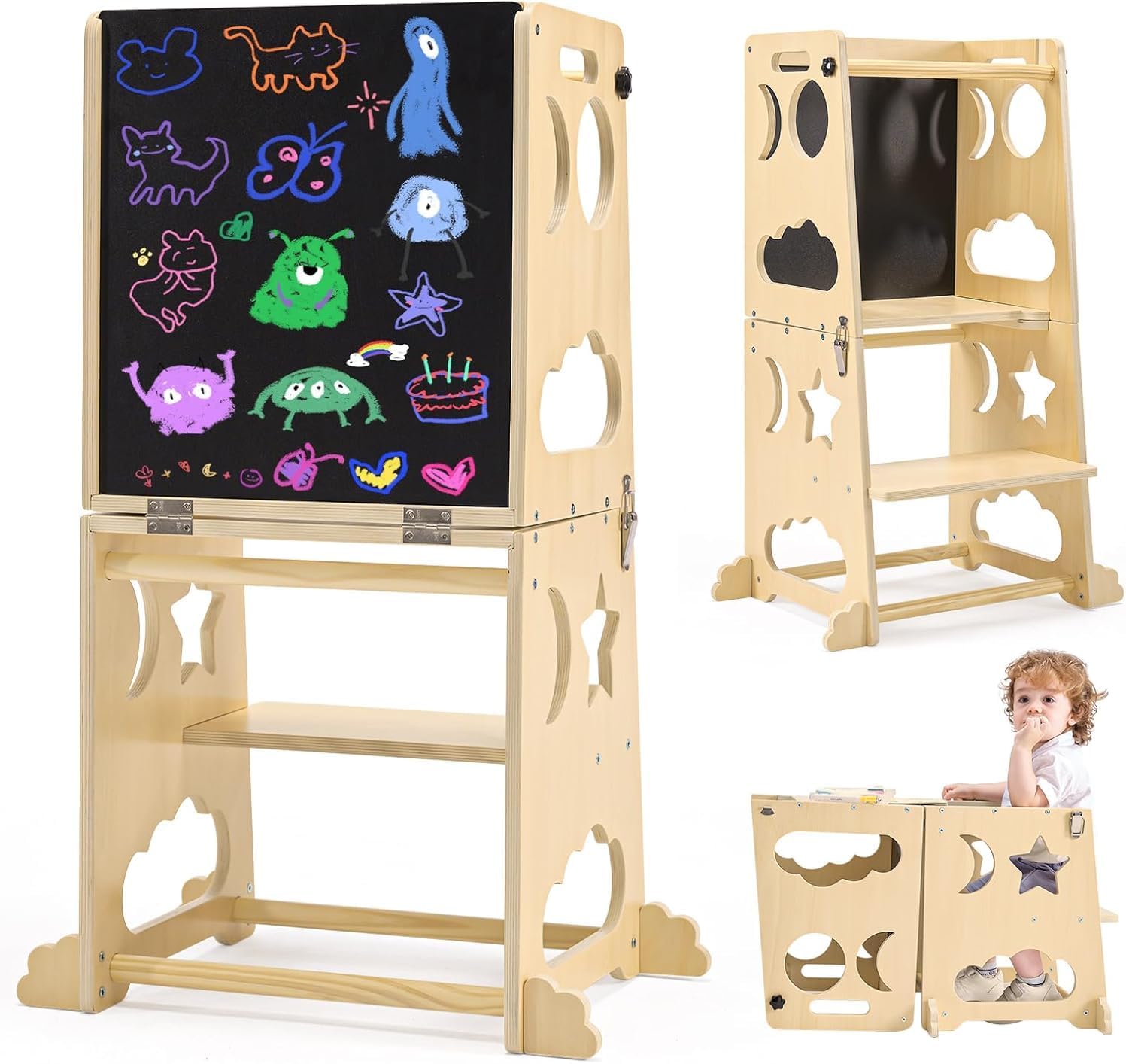 Toddler Learning Tower - Menara Dapur Lipat untuk Balita, Alat