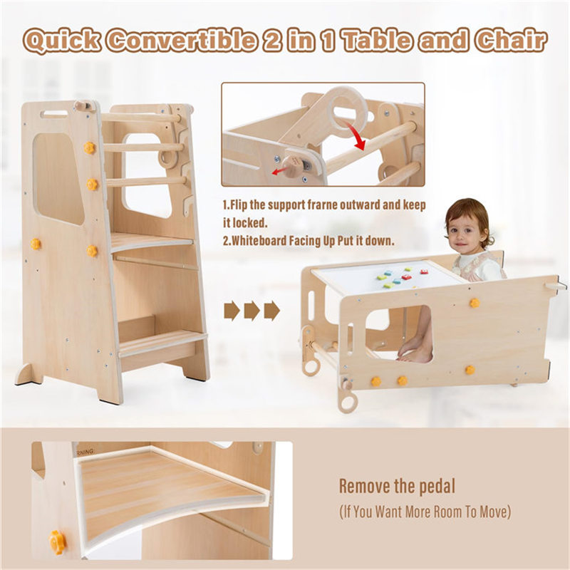 Menara Belajar Bayi Lipat Kayu - Toddler Learning Tower ulasan dan harga